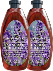 Dead Sea Collection bain moussant lavande – bouteille hydratante pour tous les types de peau.