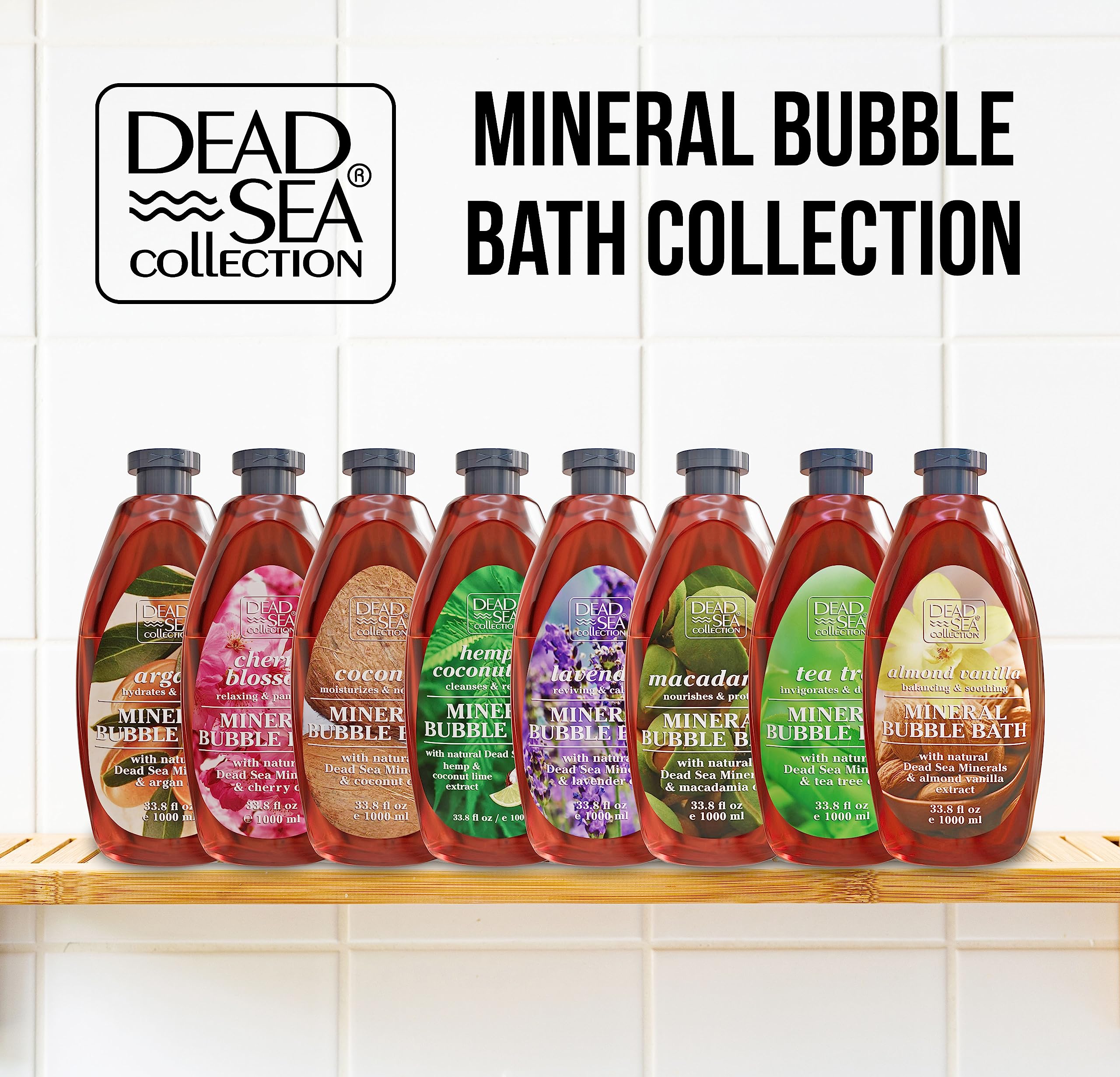Dead Sea Collection bain moussant texture crème – enveloppe la peau d hydratation.