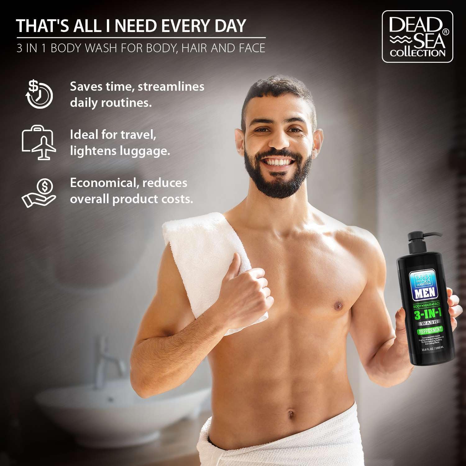 Pompe pratique Dead Sea Collection, réduction du gaspillage et dosage facilité.