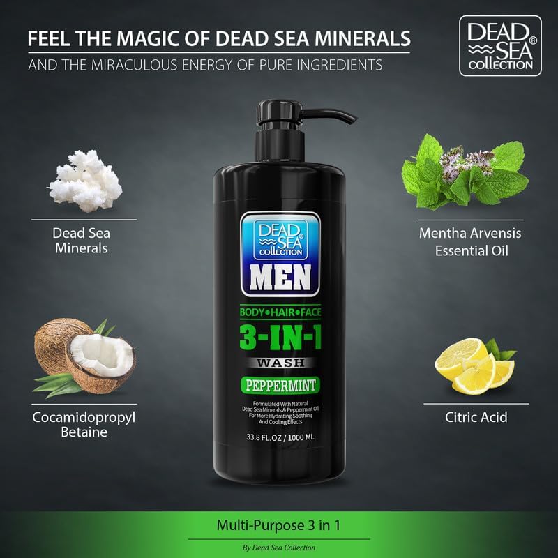 Senteur menthe rafraîchissante du gel douche Dead Sea Collection pour une douche énergisante.