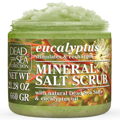 Dead Sea Collection gommage sel eucalyptus – grains exfoliants pour peau plus lisse et nourrie.