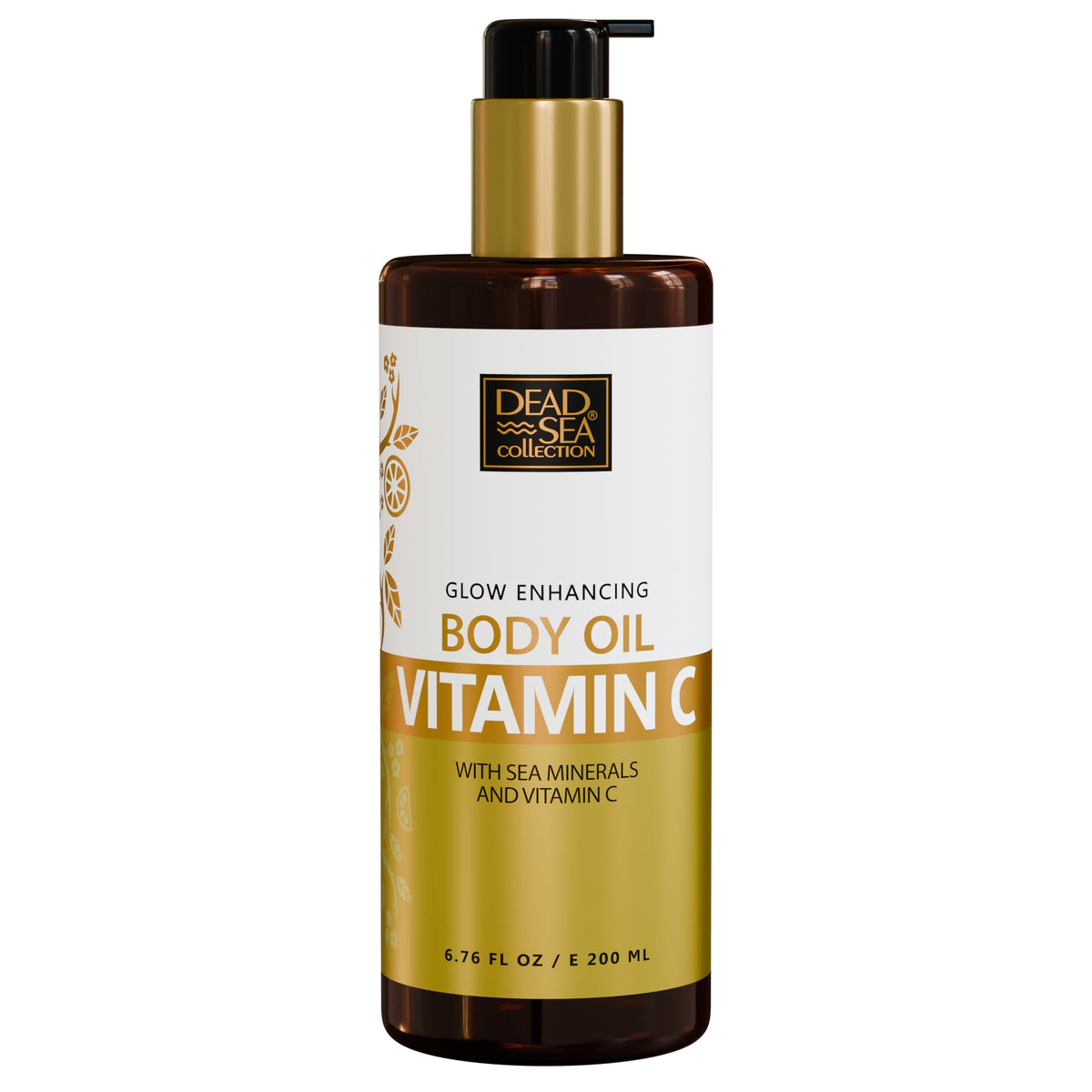 Dead Sea Collection huile corps Vitamine C avec pompe pour hydratation facile