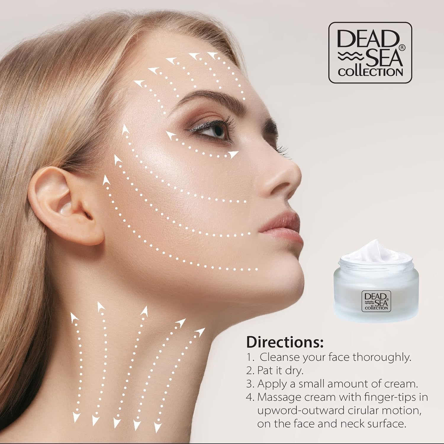 Dead Sea Collection Jour Crème Visage: emballage élégant et design haut de gamme.