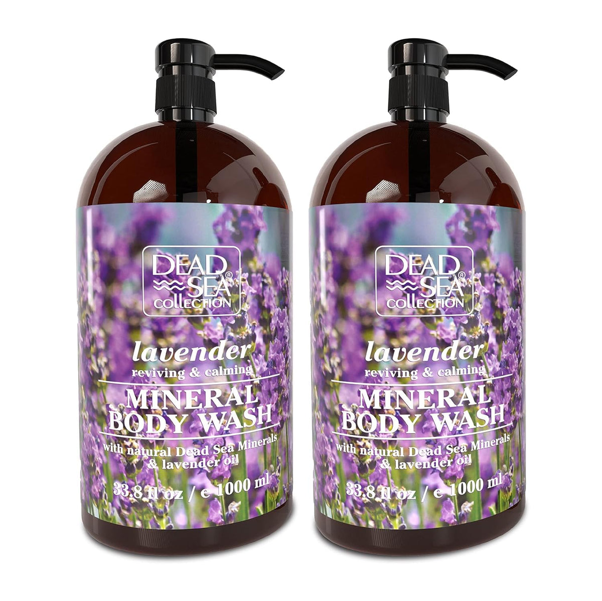 Gel douche Dead Sea Collection lavande, bouteille-douche, hydratation durable après chaque douche.