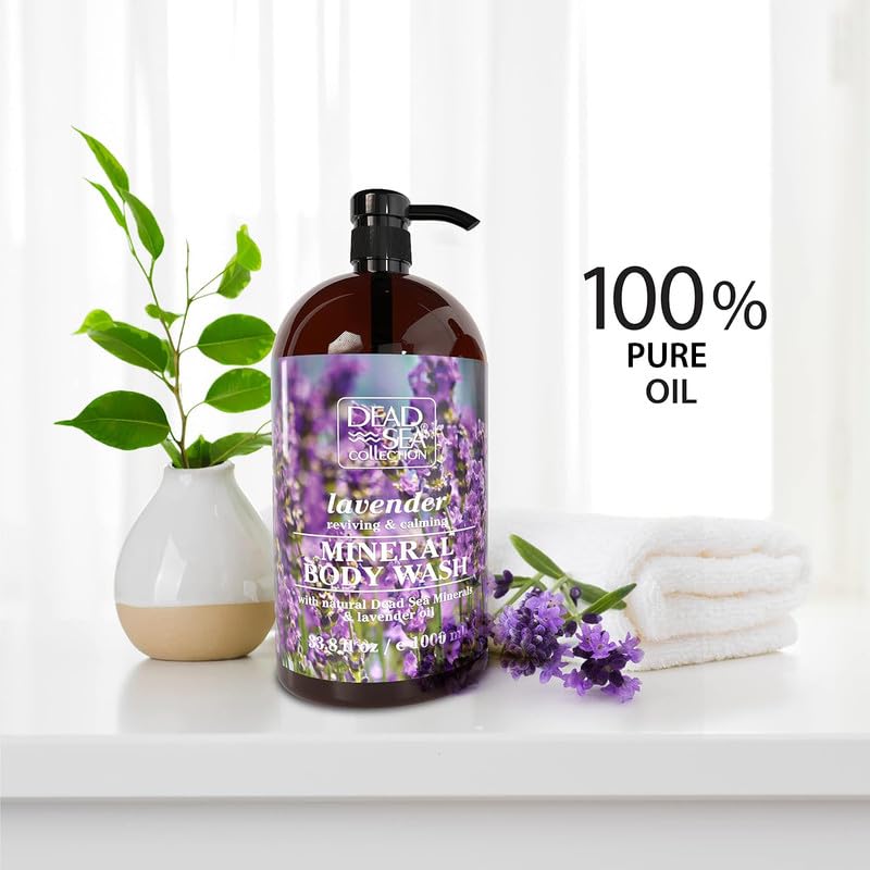 Gel douche Dead Sea Collection lavande, minéraux-mer-morte, soin nourrissant pour tous les types de peau.