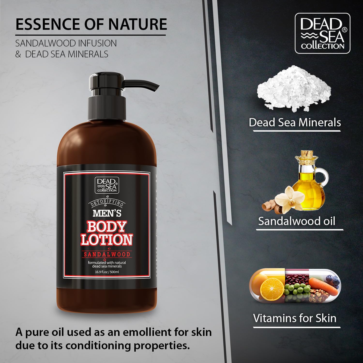 Application quotidienne de la lotion Dead Sea Collection.