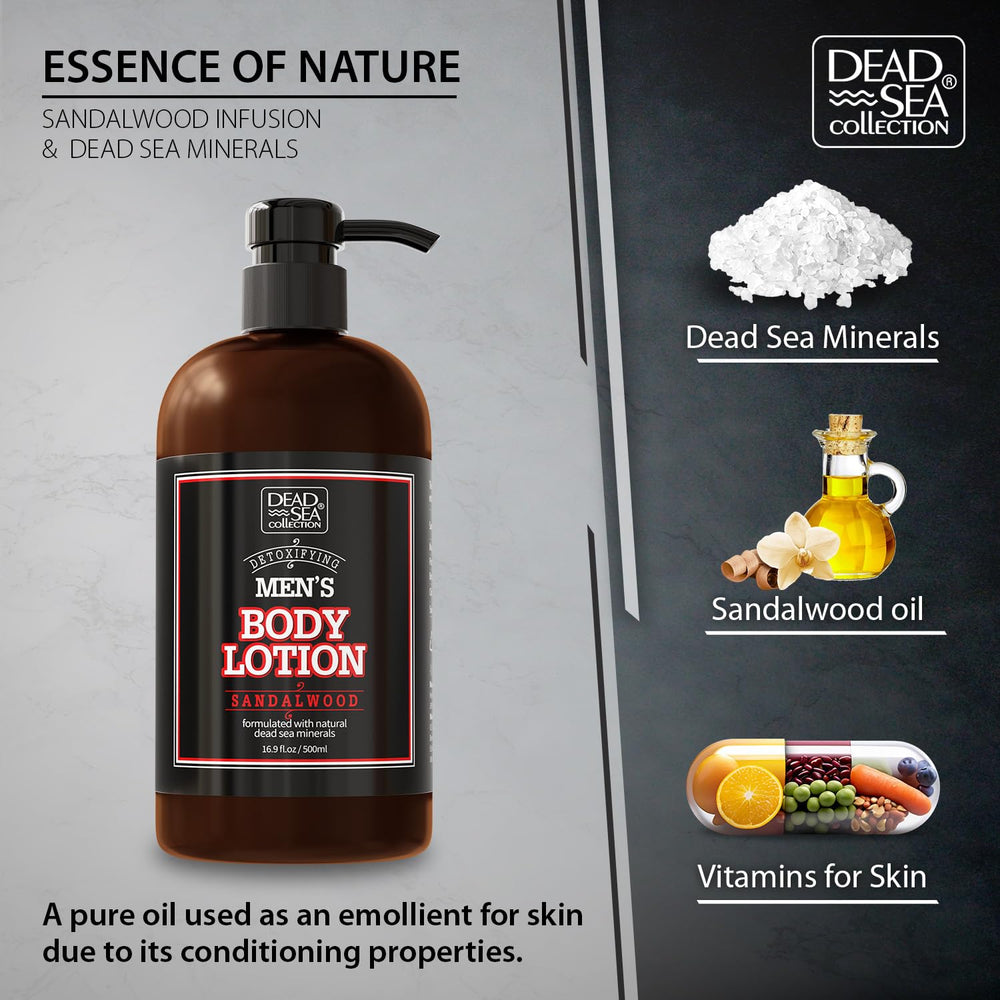 Application quotidienne de la lotion Dead Sea Collection.