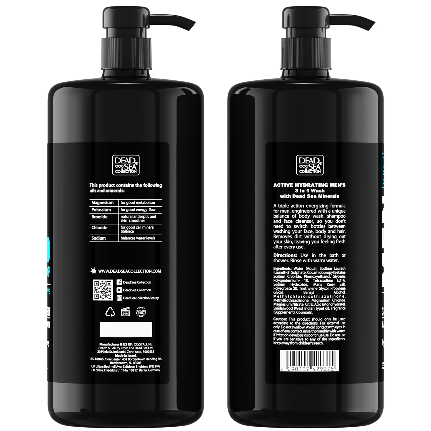 Utilisation rapide Dead Sea Collection, routine douche efficace pour hommes modernes