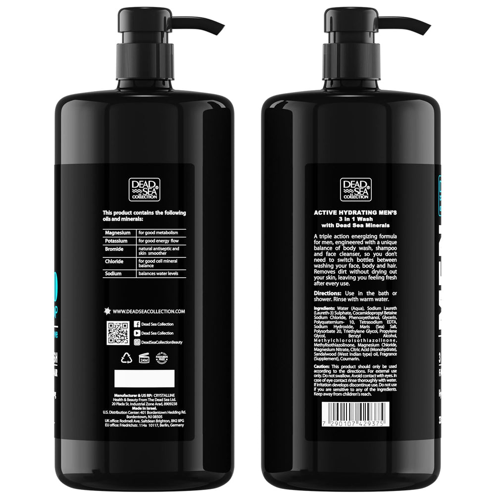 Utilisation rapide Dead Sea Collection, routine douche efficace pour hommes modernes