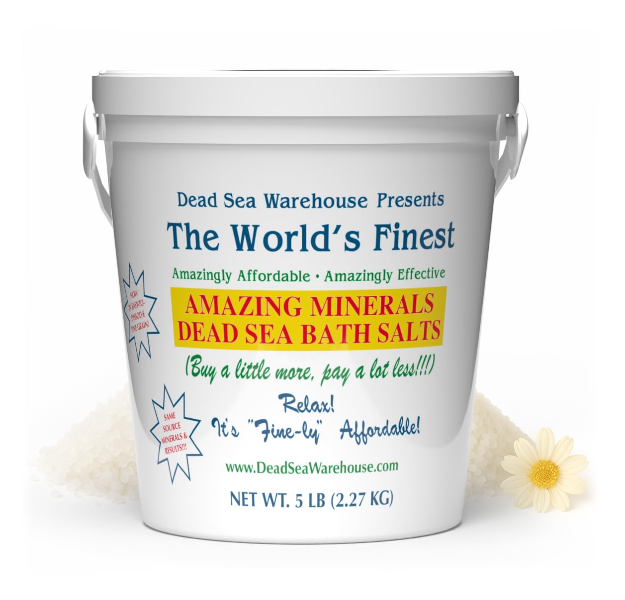 Dead Sea Warehouse Sels de bain minéraux favorisant la relaxation.