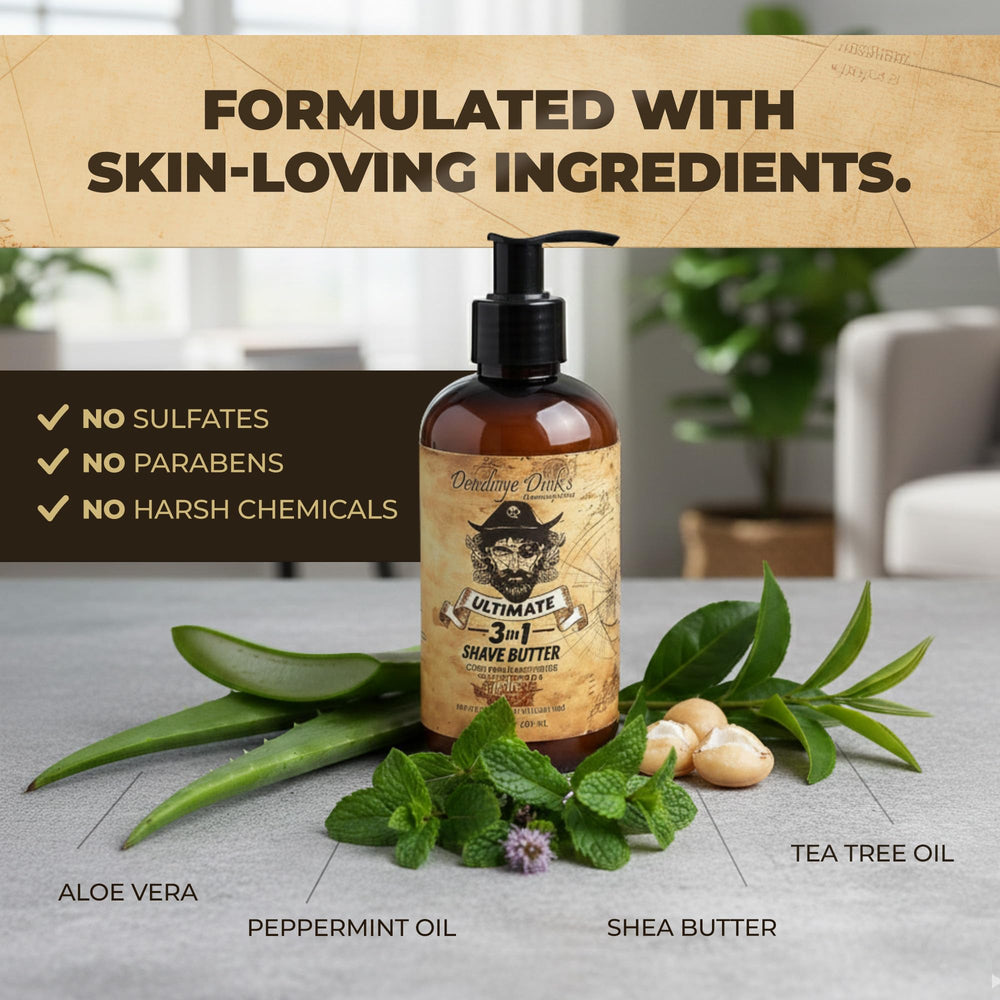 Ingrédients naturels: beurre de karité, arbre à thé et aloe vera.