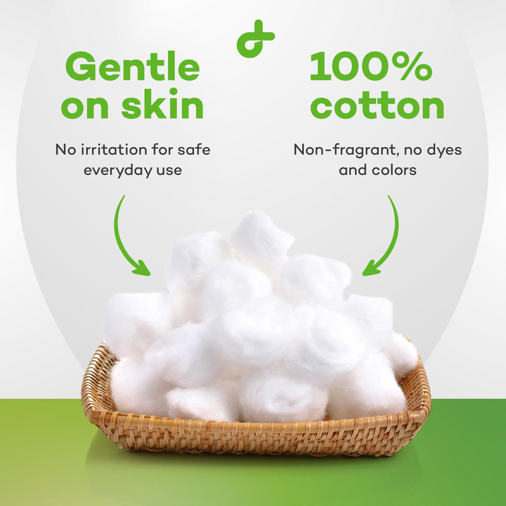 Boules coton Dealmed pour le soin des mains, emballage pratique et refermable.