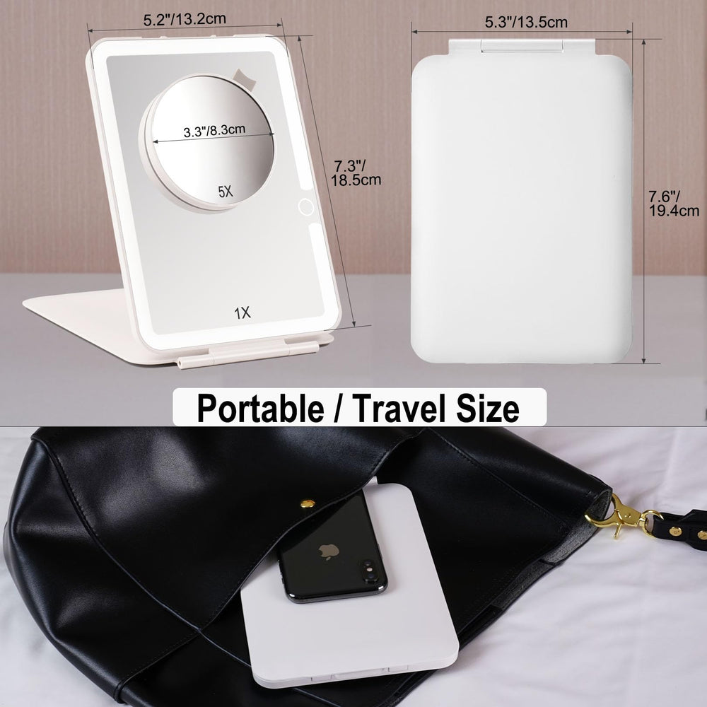 Dear girl miroir rechargeable Type-C avec batterie interne pratique en voyage.