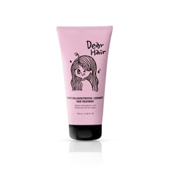 DEAR HAIR Soin quotidien collagene ceramide, flacon visible, nourrissant et protegeant les cheveux.
