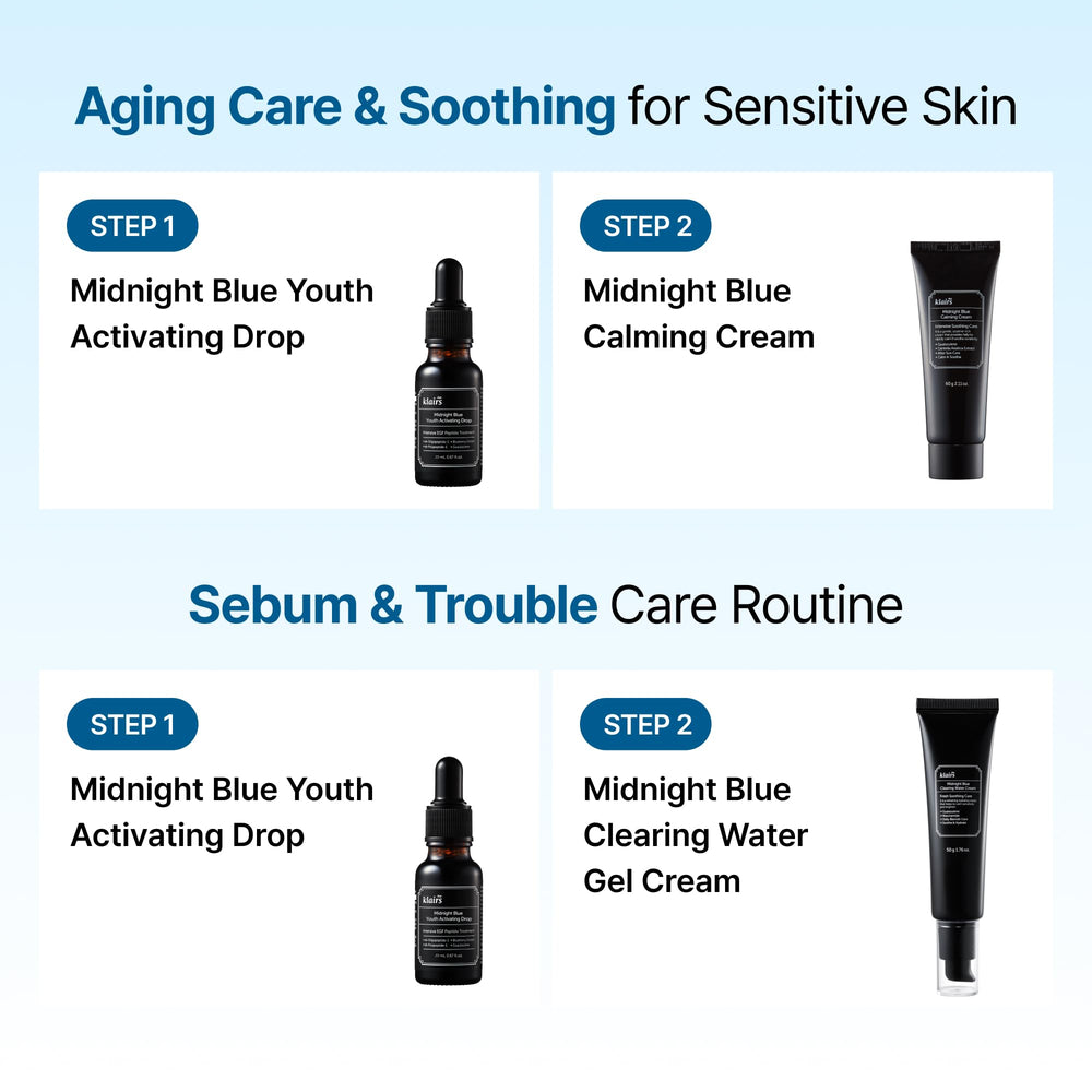 DearKlairs Midnight Blue application rapide facilitant la routine du matin.