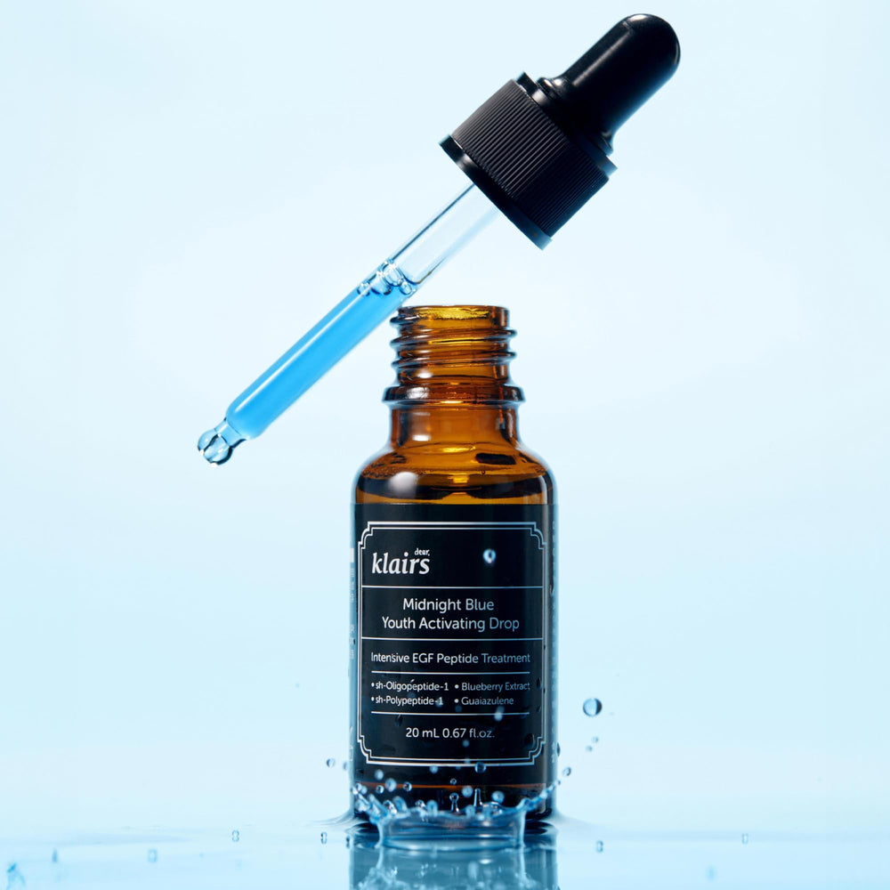 DearKlairs Midnight Blue contrôle du sebum et éclat naturel.