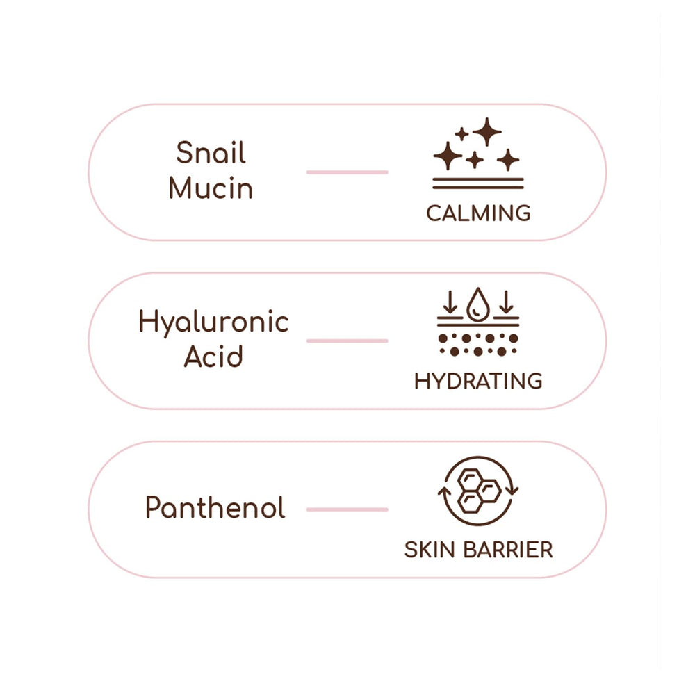 DEARBOO snail cream texture—silky, fast-absorbing finish for comfortable daily use.
