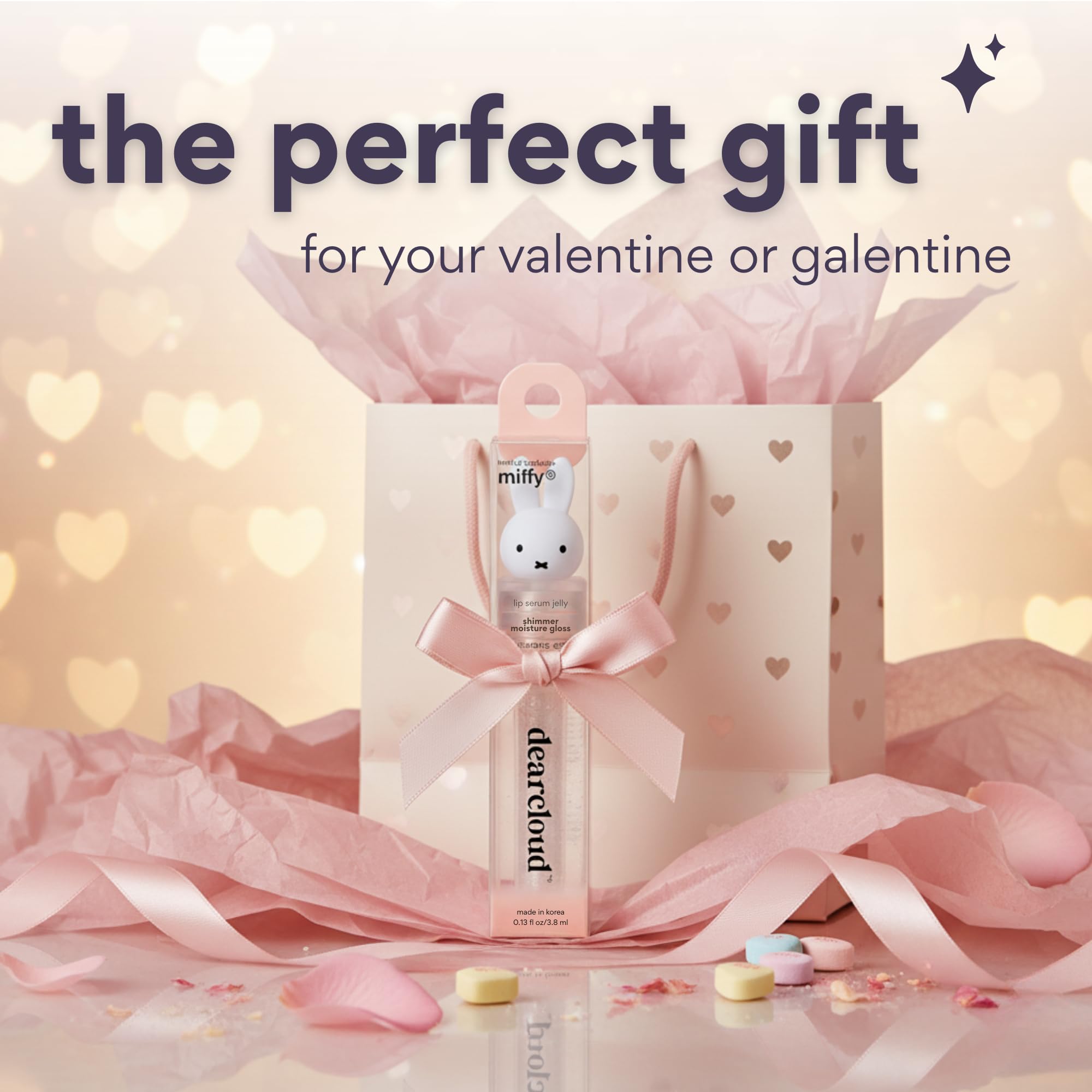 Dearcloud Miffy Lip Serum Jelly sans cruauté animale et hydratation durable.