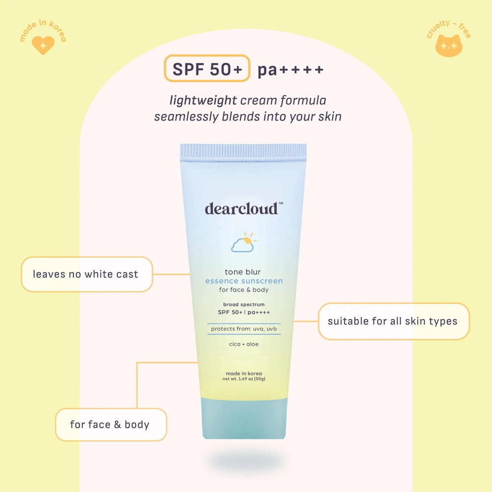 Dearcloud Tone Blur Essence texture hydratante et apaisante offrant une fraicheur durable.