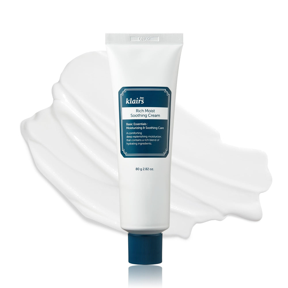 DearKlairs Rich Moist Soothing Cream - Bouteille: hydratation douce pour peau sensible.