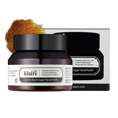 DearKlairs gommage sucre noir visage pot – texture douce qui nettoie les pores en douceur.