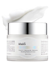 DearKlairs Masque Vitamine E Fraîche, bouteille lumineuse et hydratation rapide.
