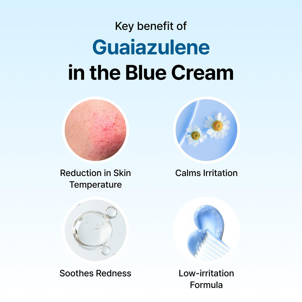 Guaiazulène de DearKlairs Midnight Blue Calming Cream apaise les rougeurs