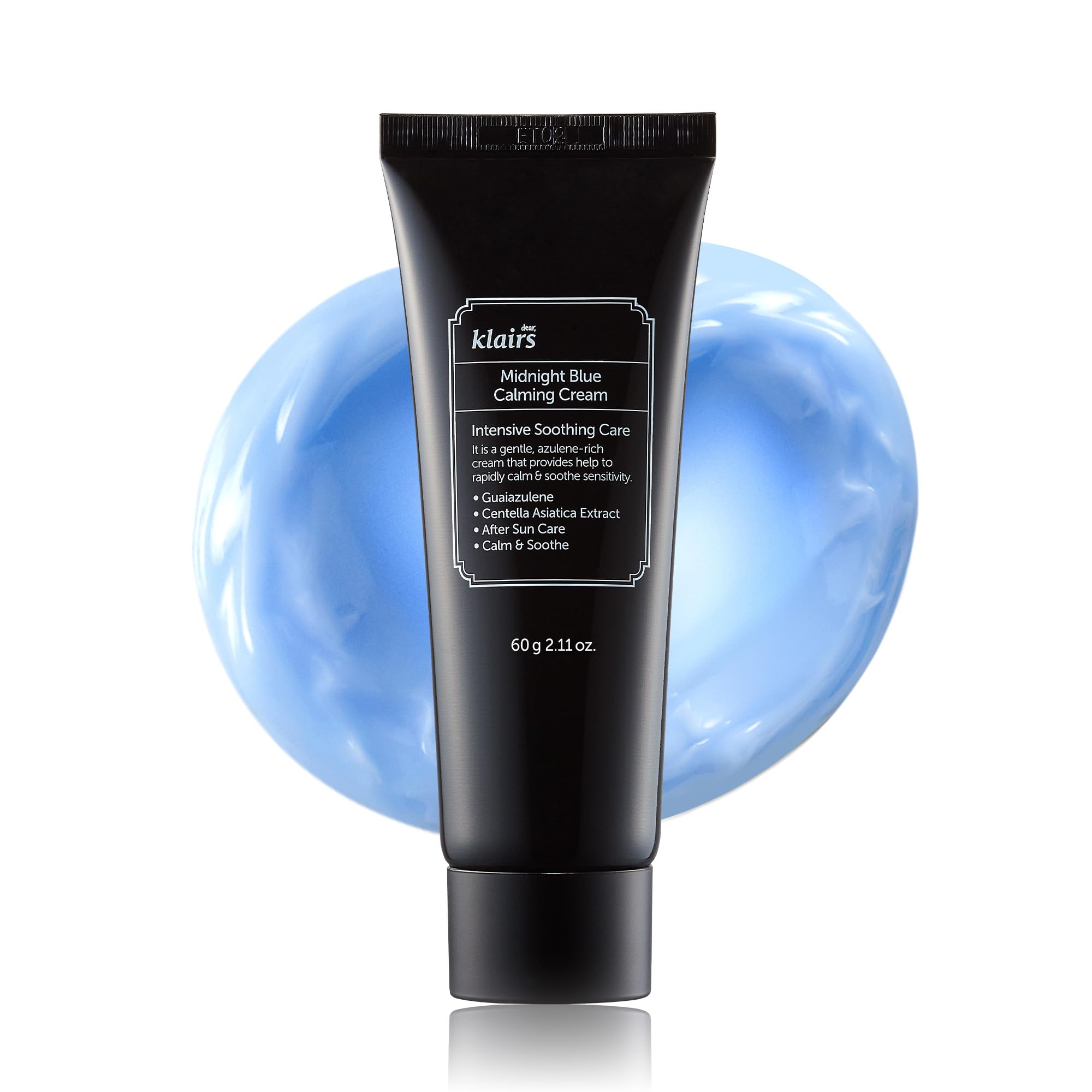DearKlairs Midnight Blue Calming Cream présentation apaisante et hydratante pour peau sensible