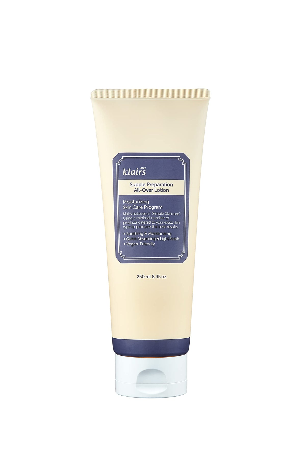 DearKlairs Supple Preparation Lotion pour visage et corps, hydratation légère sans film gras.