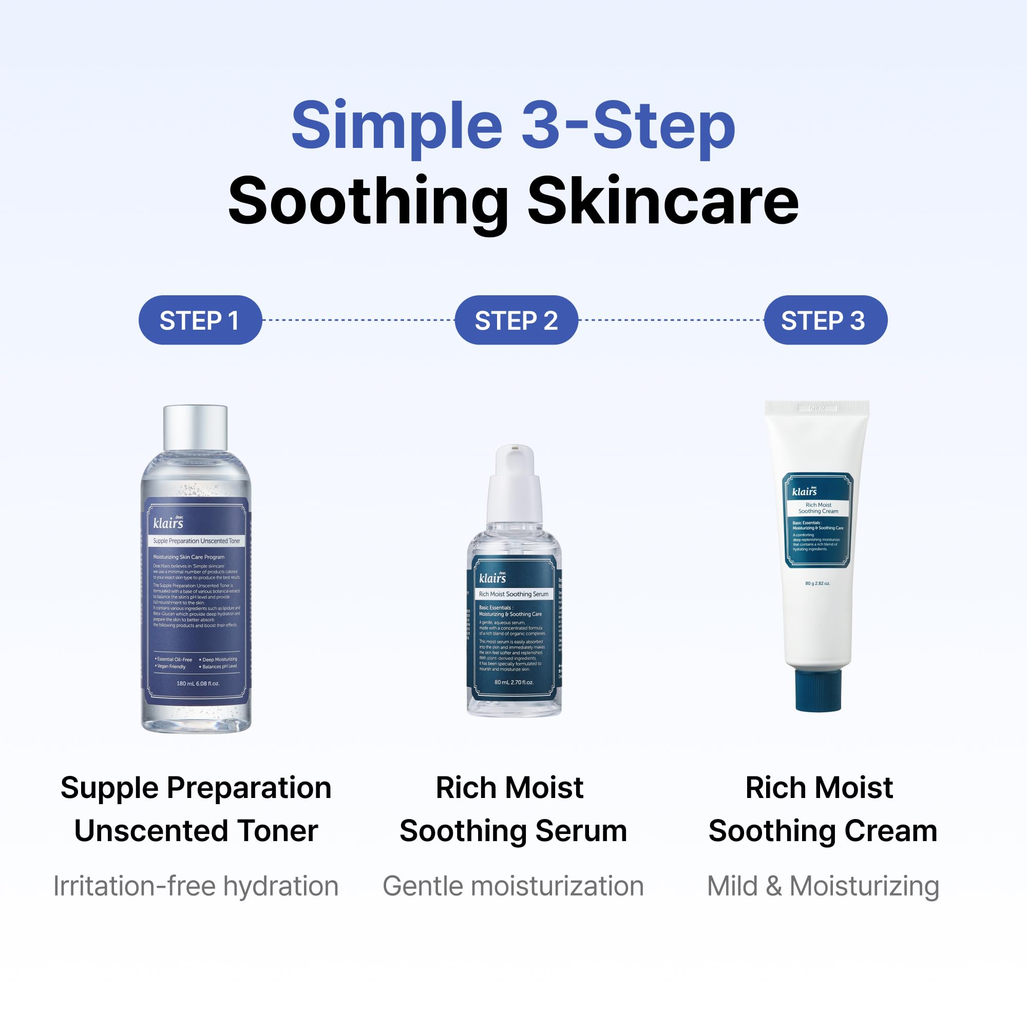 DearKlairs tonique sans parfum – absorption rapide et peau confortable.
