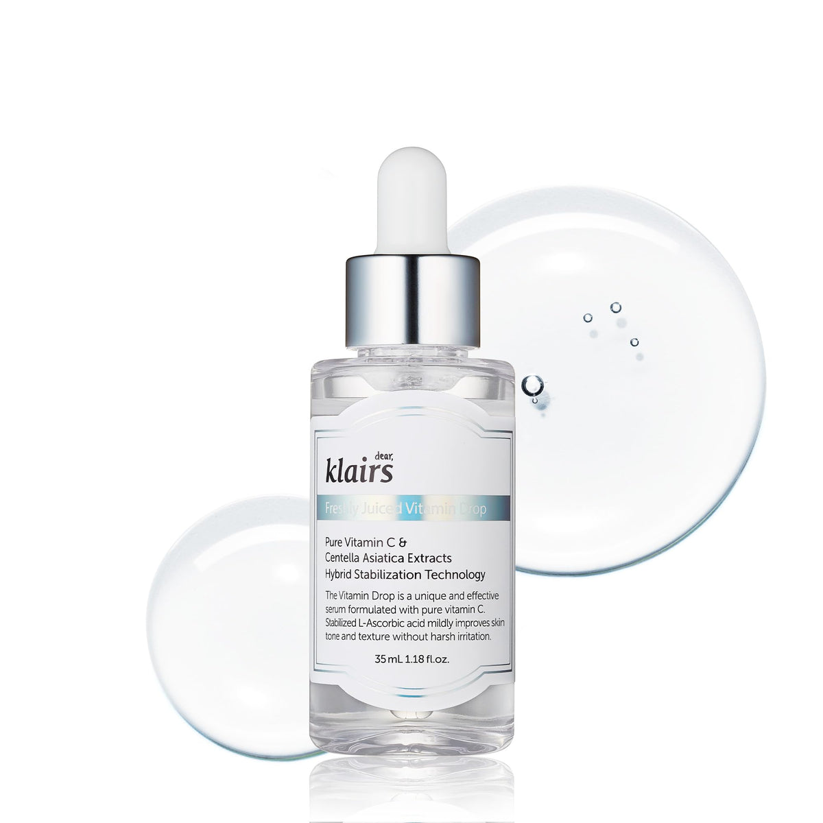 DearKlairs Vitamine C sérum, bouteille : éclat visuel et peau rafraîchie dès l’application