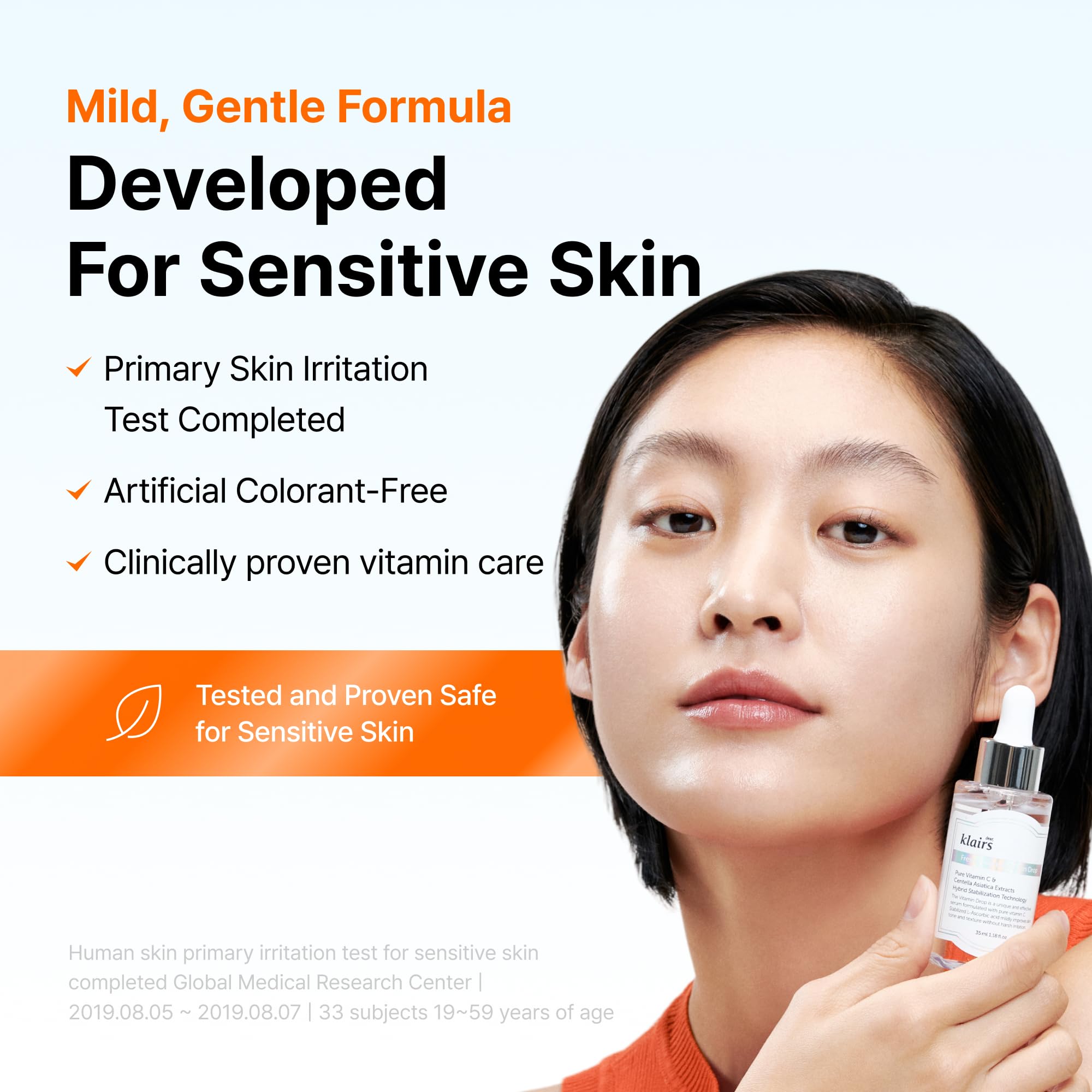 DearKlairs Vitamine C sérum, peau sensible : formule sans parfum pour peau réactive