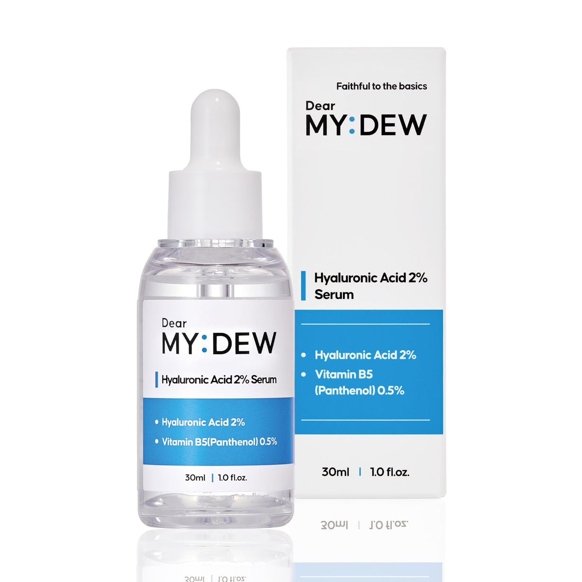Sérum hyaluronique DearMYDEW 2% en flacon, hydratation en profondeur