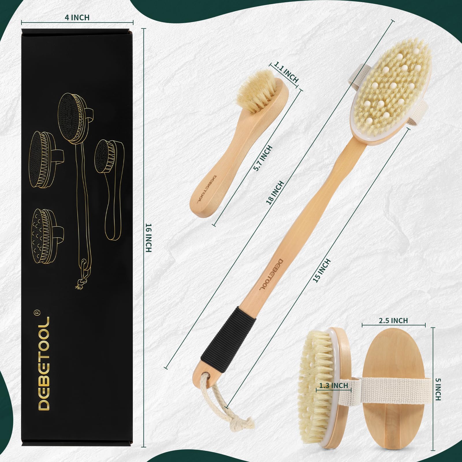 Poignée en bois ergonomique DEBETOOL avec grip antidérapant