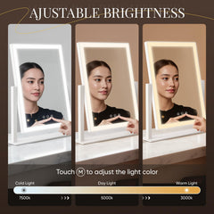 Loupe amovible 10x et 5x sur le miroir DECADENCE pour détails fins.