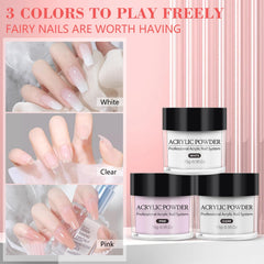 Déciniee poudre-acrylique-clear, poudre claire pour base naturelle et durable.