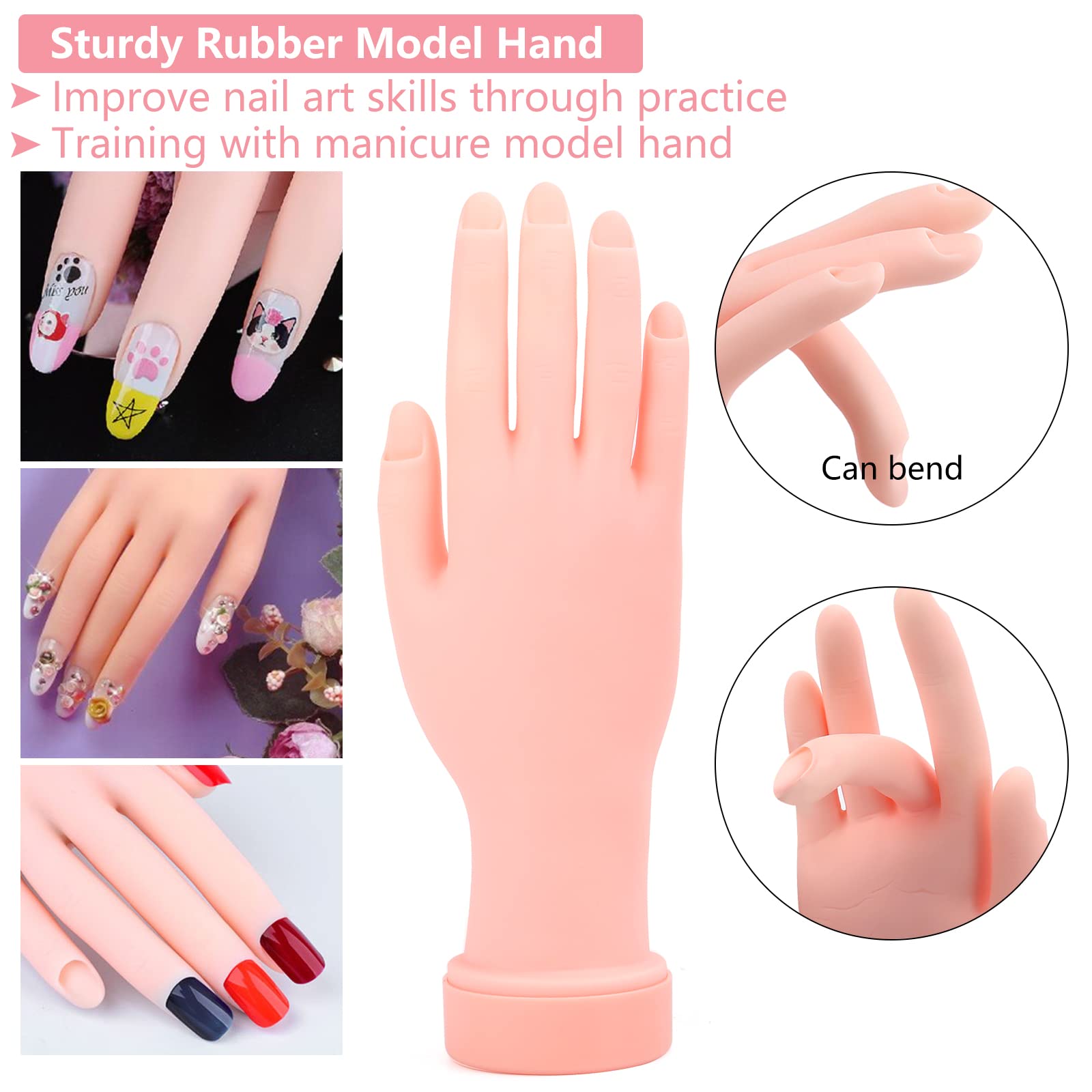Deciniee main de formation ongles acryliques, perfectionnement facilité.