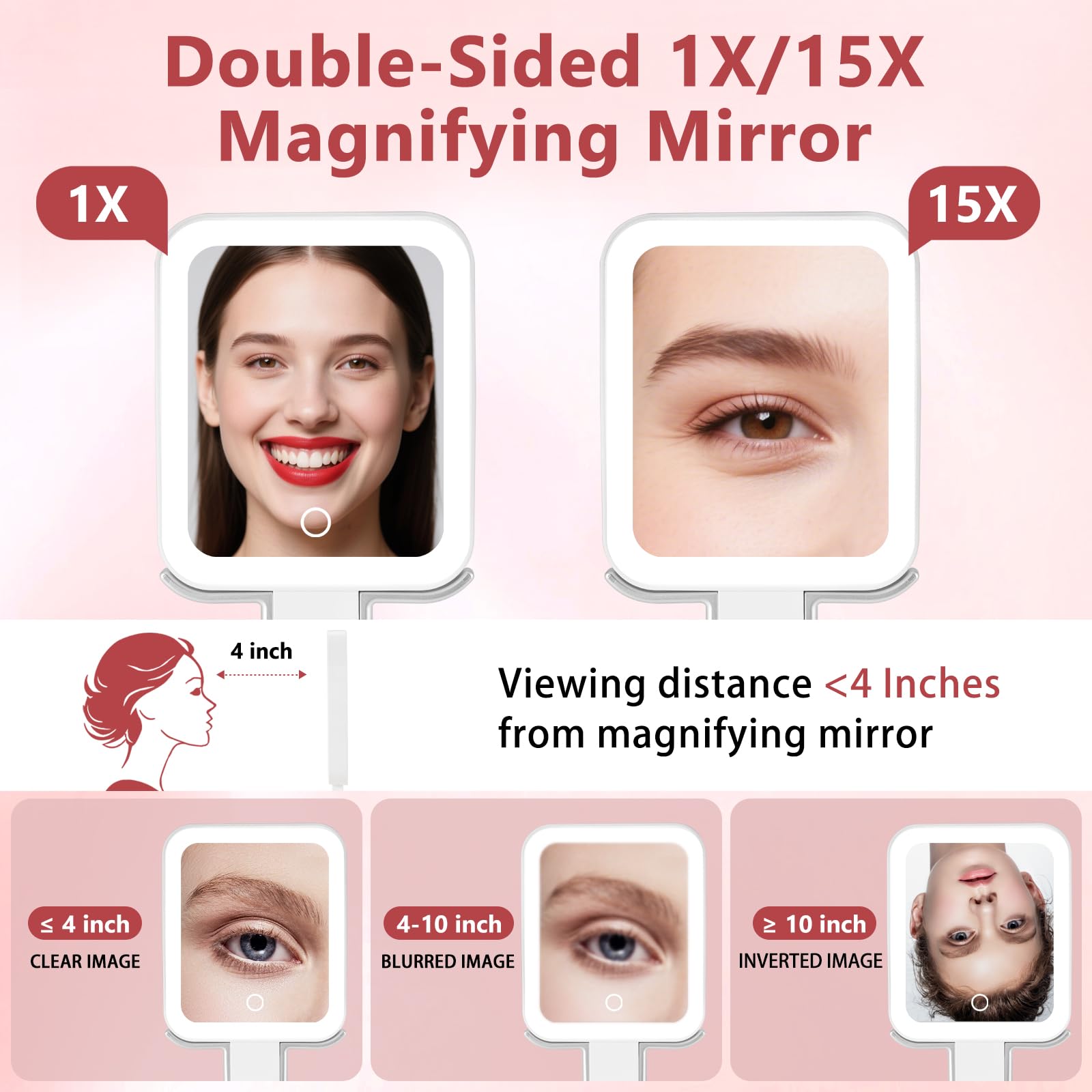 DECLUTTR miroir rechargeable sans piles via USB-C.