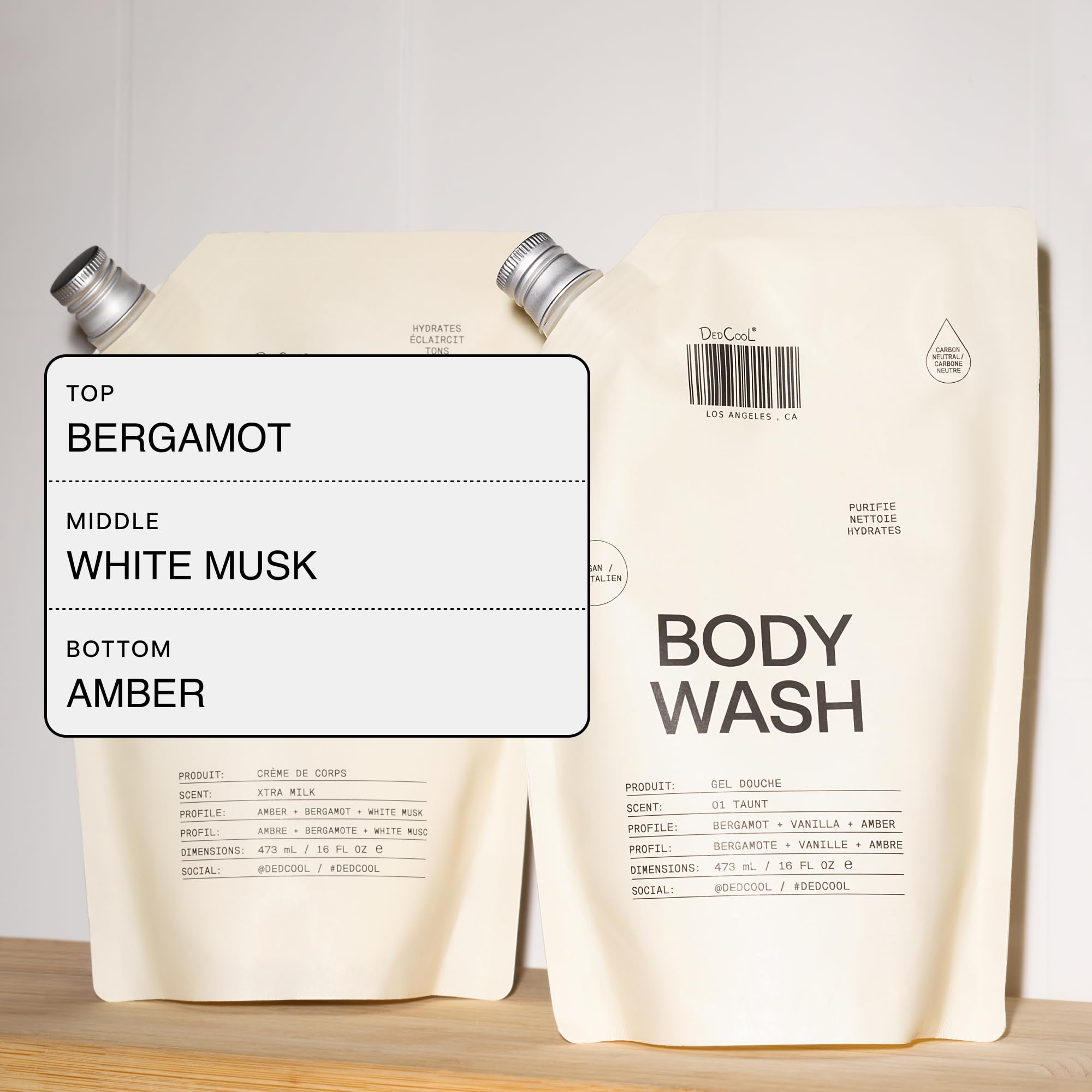 DedCool Xtra Milk: utilisation sous la douche pour une routine parfumée durable.