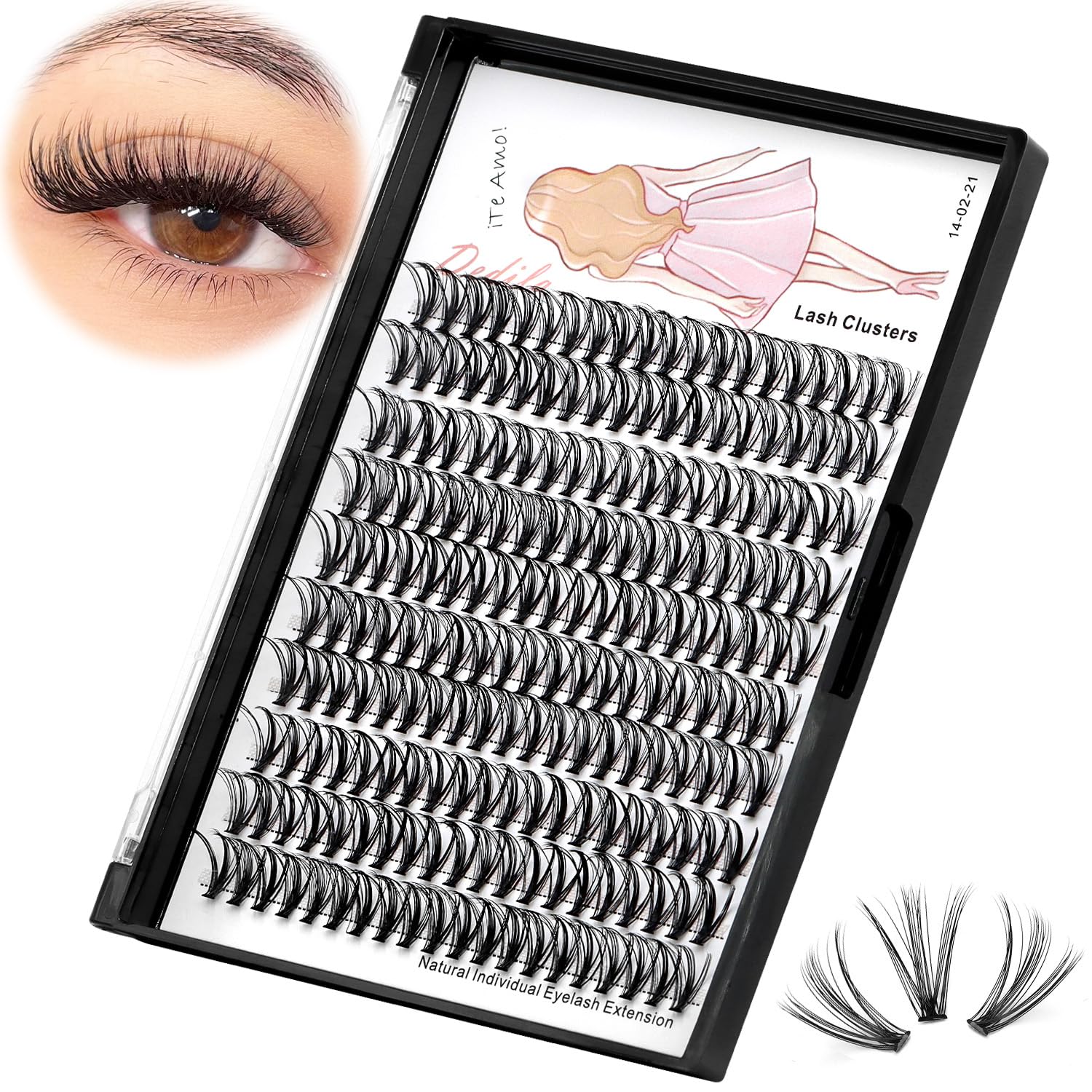 Cils Dedila faux 8-22 mm pour un regard naturel et élégant.