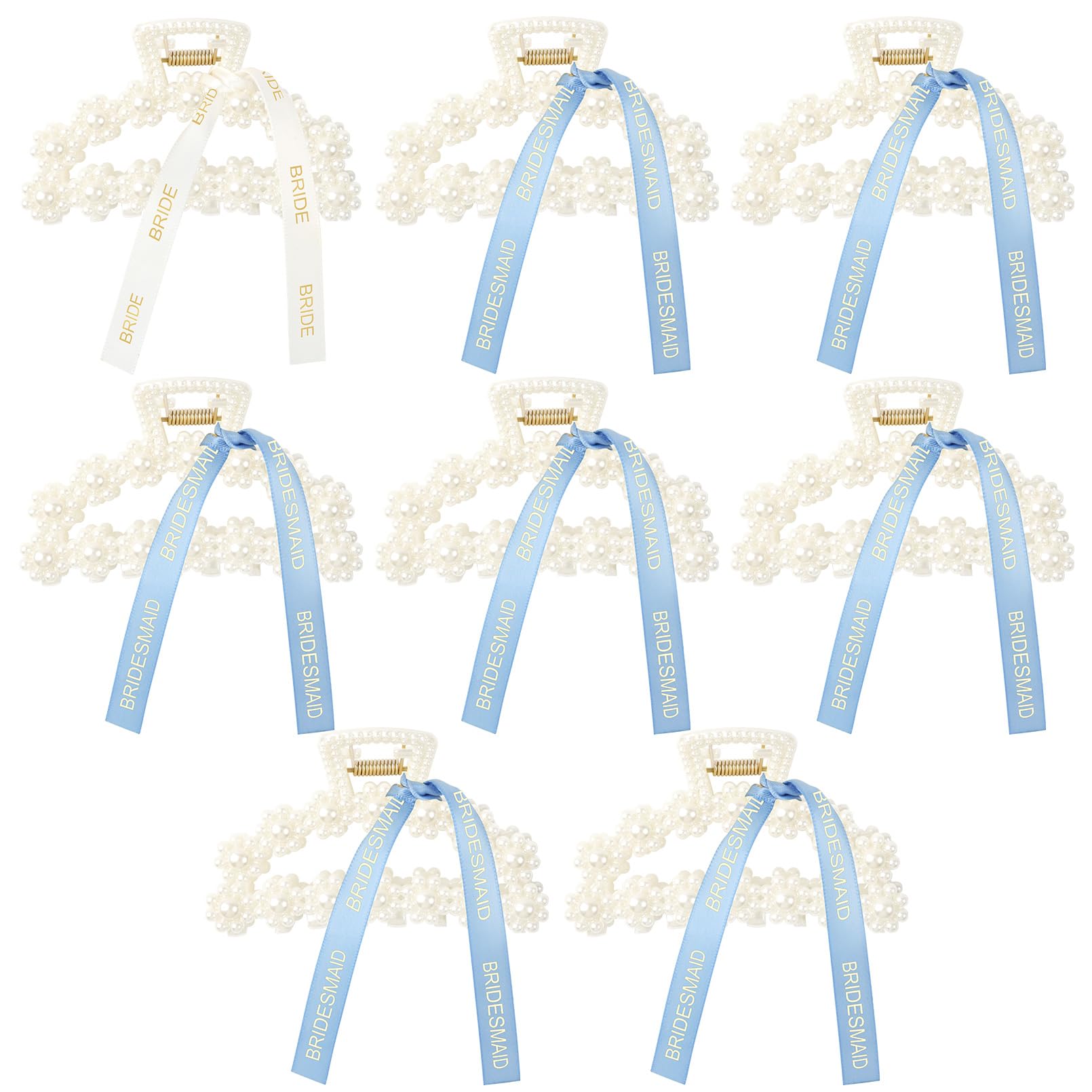 Barette Deeka ensemble 8 pièces, prêt à compléter les tenues des demoiselles d'honneur.
