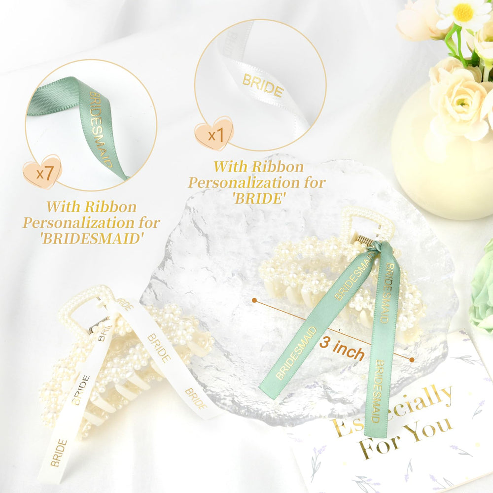 DEEKA pince en perles et ruban blanc avec inscription d'honneur