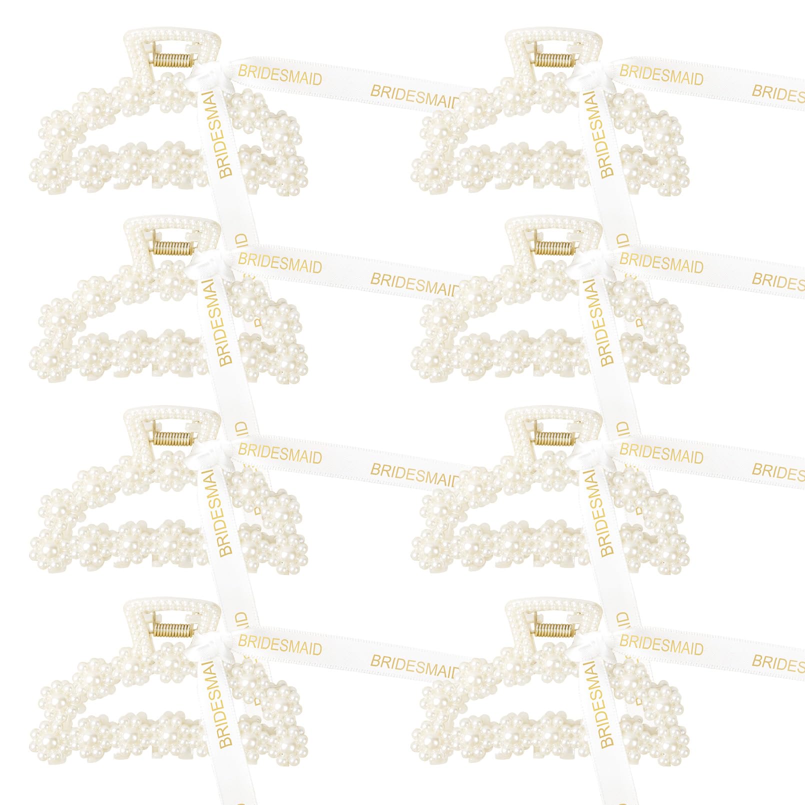DEEKA pinces-cheveux-perles-ruban-3-pouces, élégant accessoire pour demoiselle d'honneur.