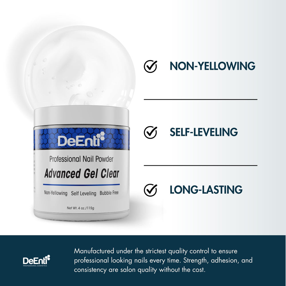 DeEnti acrylic nail powder smooth-coverage for even, self-leveling application