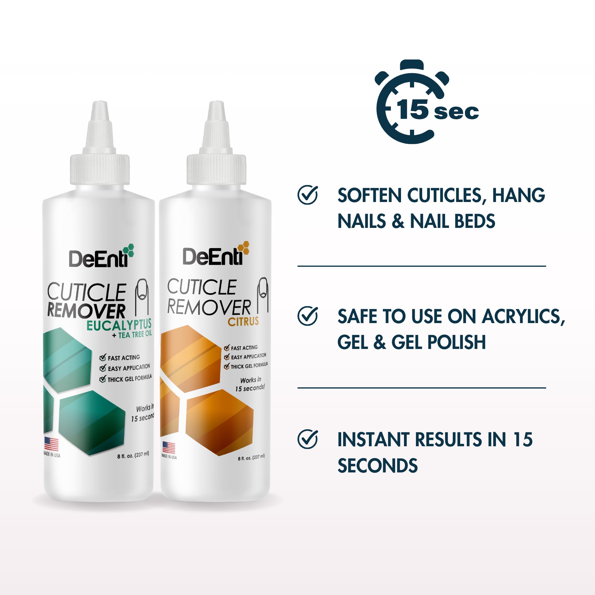 DeEnti gel-cuticules: application facile et résultats visibles avant-après.