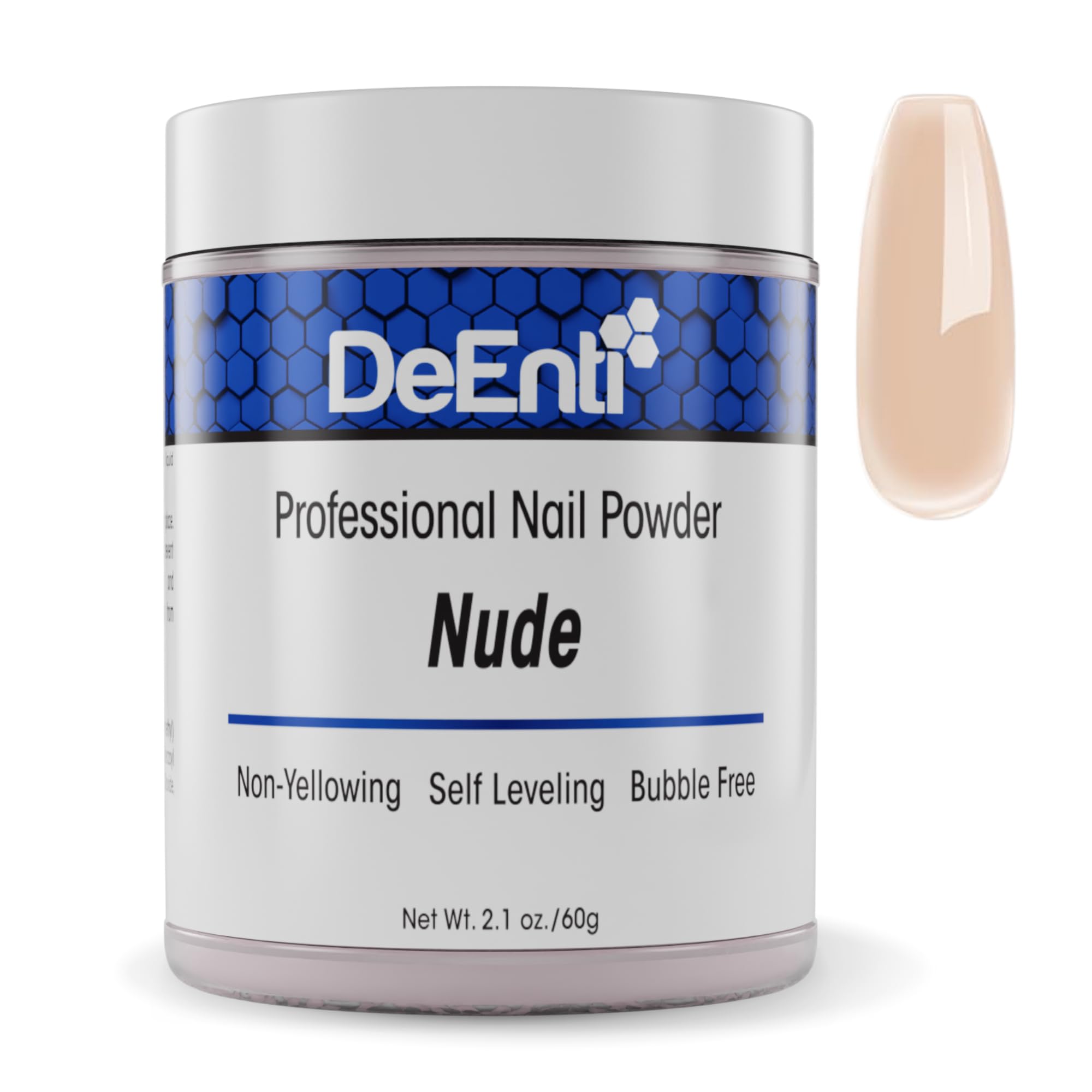 DeEnti Poudre Acrylique Nude 2oz, bocal pratique pour poses nettes.