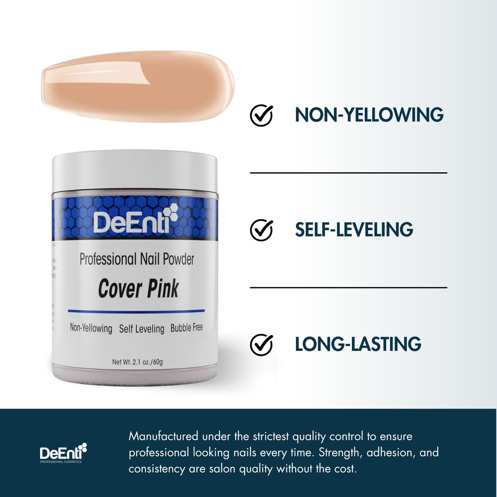DeEnti Poudre Acrylique Nude Foncé, texture lisse pour une finition nette et durable.