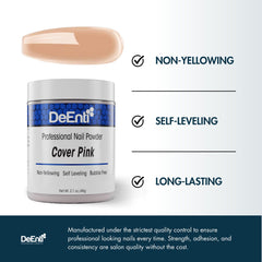 DeEnti Poudre Acrylique Nude Foncé, texture lisse pour une finition nette et durable.