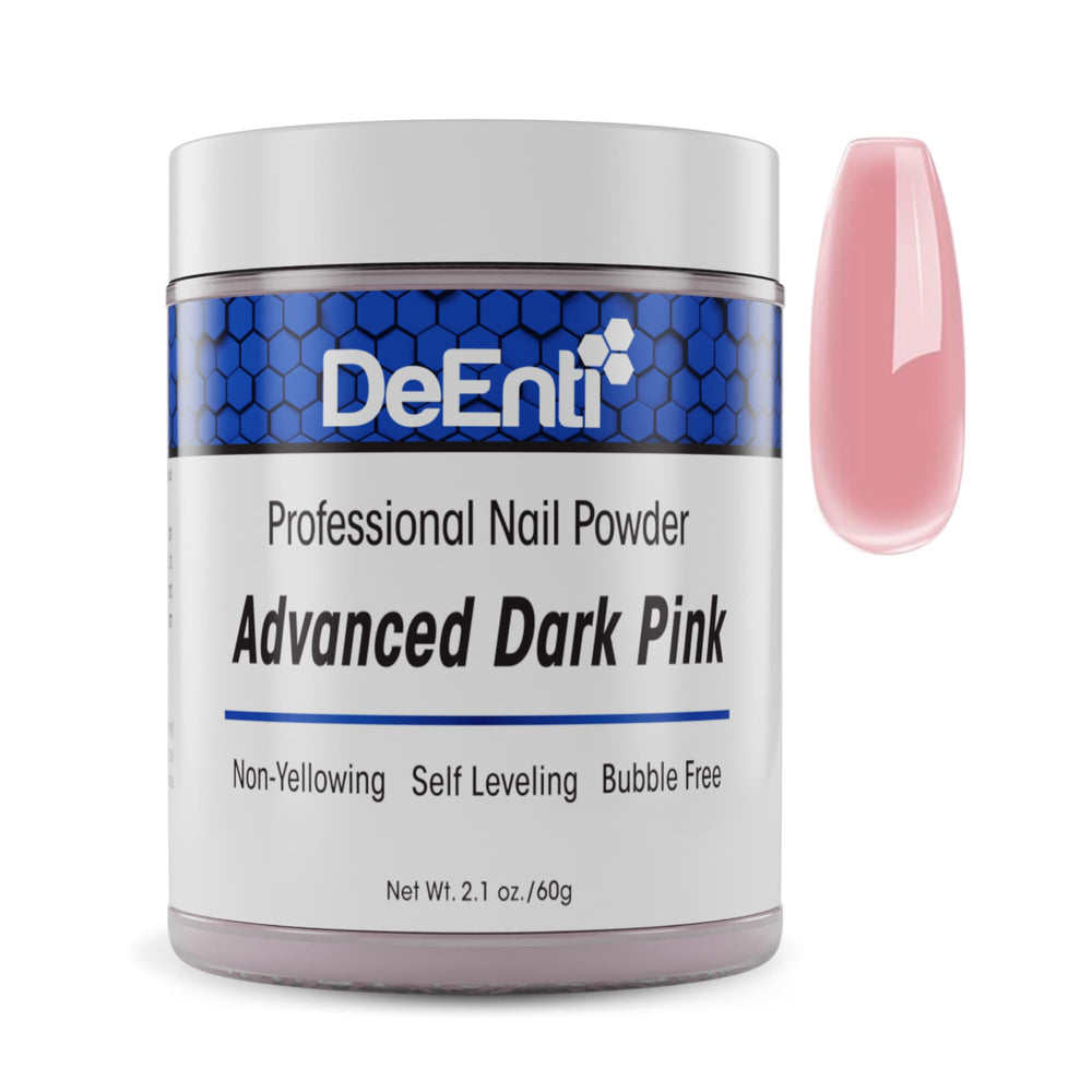 DeEnti Poudre Acrylique Dark Pink 2oz – finition sans bulles et durable.