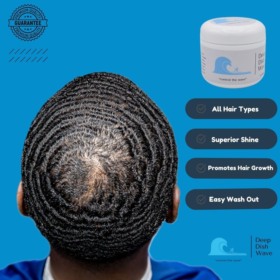 Utilisation quotidienne avec Deep Dish Wave Pomade pour maintenir les vagues définies.